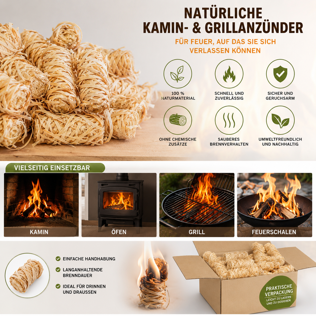 Kamin und Grillanzünder